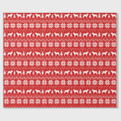 Papier Cadeau Bouvier des Flandres Silhouettes Noël (Plat)