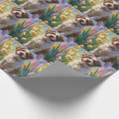 Papier Cadeau Bouviers Des Flandres Fleurs de printemps de chien (Coin)