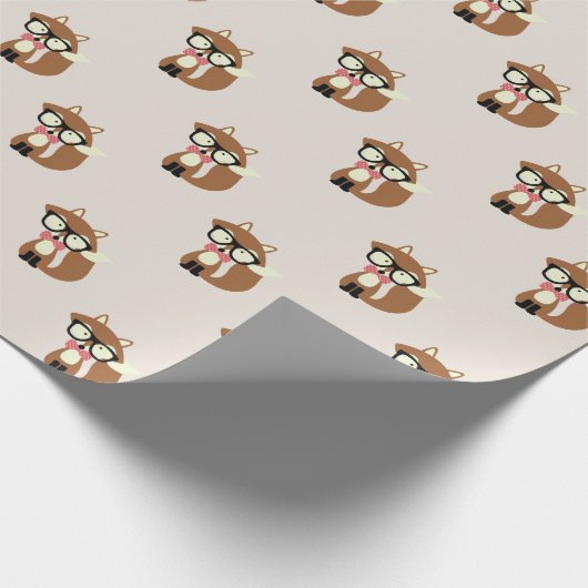 Papier Cadeau Bow Cravate et lunettes Hipster Renard Brown (Coin)