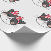 Papier Cadeau Bow de chat rougissant (Coin)
