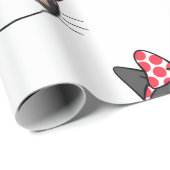 Papier Cadeau Bow de chat rougissant (Coin rond)