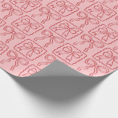 Papier Cadeau Bow en ruban rouge rose (Coin)