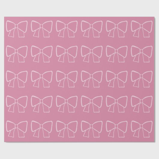 Papier Cadeau Bow rose minimaliste (Plat)