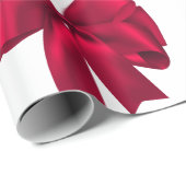Papier Cadeau Bow rouge (Coin rond)
