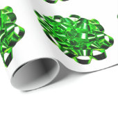 Papier Cadeau Bow vert Anniversaires Noël Noël (Coin rond)