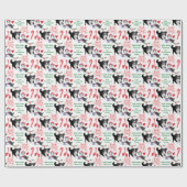 Papier Cadeau Bow Wow Bordure Collie Noël (Plat)