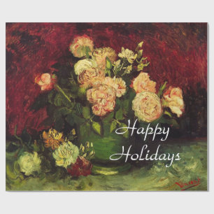 Papier Cadeau Bowl avec Peonies et Roses, Vincent van Gogh.