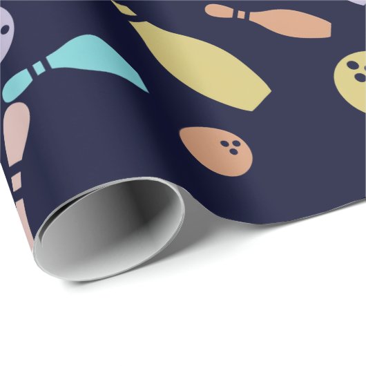 Papier Cadeau Bowling and Ball Pattern (Coin rond)