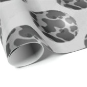 Papier Cadeau Bowling Ball Cow Grey (Coin rond)