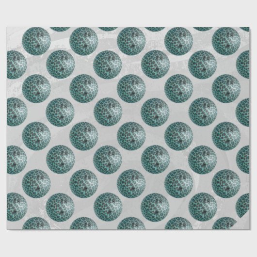 Papier Cadeau Bowling Ball Leopard Turquoise (Plat)