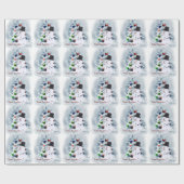 Papier Cadeau Bowling Ball Snowman Noël (Plat)