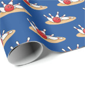 Papier Cadeau Bowling Ball Stritles Skittles Personnaliser (Coin rond)