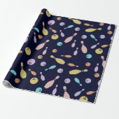 Papier Cadeau Bowling et modèle de boule (Déroulé)