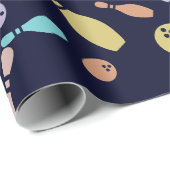 Papier Cadeau Bowling et modèle de boule (Coin rond)