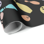 Papier Cadeau Bowling et motif de boule (Coin rond)
