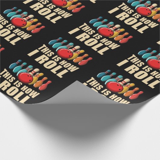 Papier Cadeau Bowling Fun Strike Lover Retro (Coin)