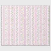 Papier Cadeau Bowling Mahjong Rose & Vert à l'aquarelle (Plat)