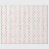 Papier Cadeau Bowling Mahjong Rose & Vert à l'aquarelle (Plat)