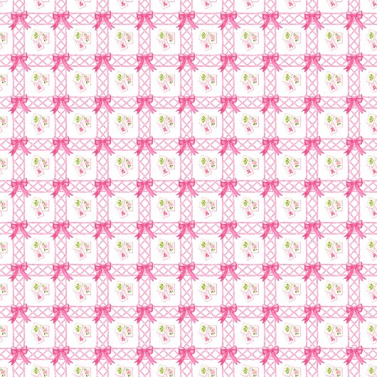 Papier Cadeau Bowling Mahjong Rose & Vert à l'aquarelle