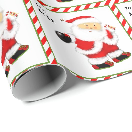 Papier Cadeau Bowling Noël cadeau de vacances (Coin rond)