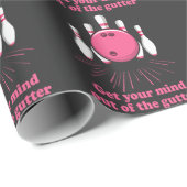 Papier Cadeau Bowling Sortez Votre Esprit De Gutter Funny Bowler (Coin rond)
