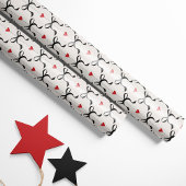 Papier Cadeau Bows et coeurs noirs