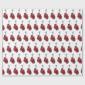 Papier Cadeau Boxe Anniversaire Fête Gants rouges (Plat)