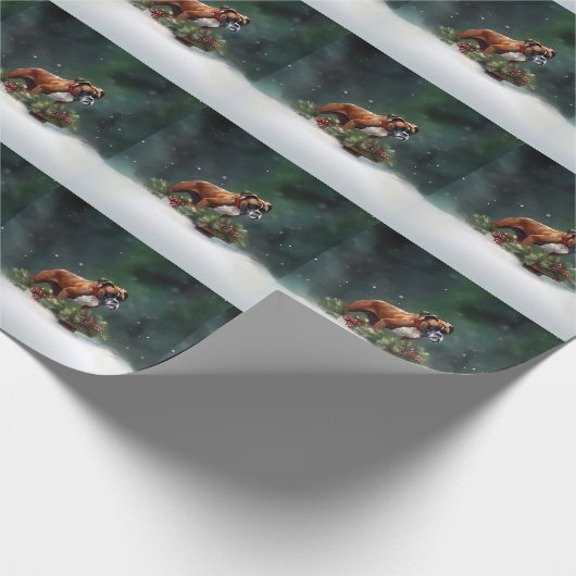 Papier Cadeau Boxe neige de Noël hiver (Coin)