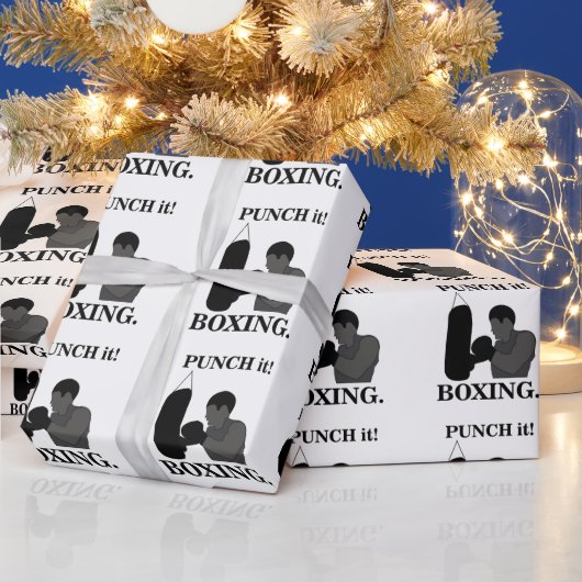 Papier Cadeau Boxe Sport Frappez Fort (Vacances)