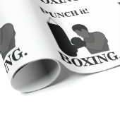 Papier Cadeau Boxe Sport Frappez Fort (Coin rond)