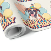 Papier Cadeau Boxer Chien Coloré (Coin rond)