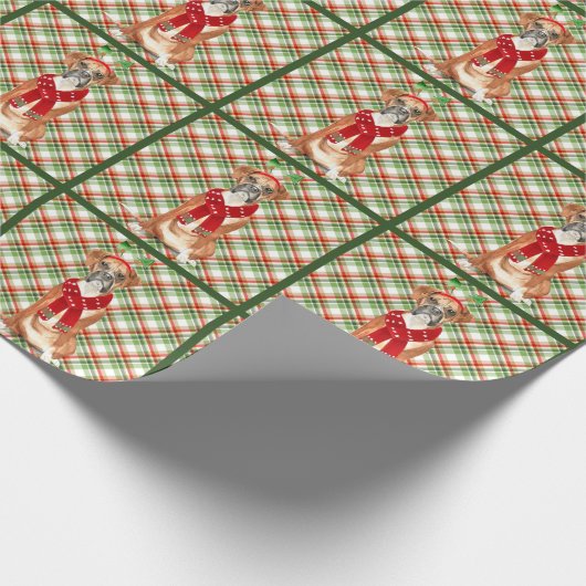 Papier Cadeau Boxer Chien Funny Vacances Plaid Noël (Coin)