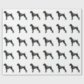 Papier Cadeau Boxer Chien race Boho naturel Floral Silhouette (Plat)