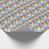 Papier Cadeau Boxer Chien Winter Wonderland Noël Joie (Coin)