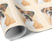 Papier Cadeau Boxer Dog Peinture Non Décroché Art animal origina (Coin rond)