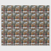 Papier Cadeau Boxer Dogs Christmas Snow Holiday (Plat)