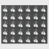 Papier Cadeau Boxer Gants de boxe blanche (Plat)
