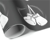 Papier Cadeau Boxer Gants de boxe blanche (Coin rond)