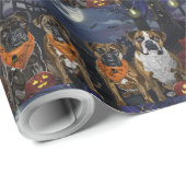 Papier Cadeau Boxer Halloween Effrayant (Coin rond)