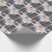 Papier Cadeau Boy Pulling a Sled With Christmas Evergreen Boughs (Coin)