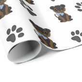 Papier Cadeau Boy Yorkshire Terrier (Coin rond)