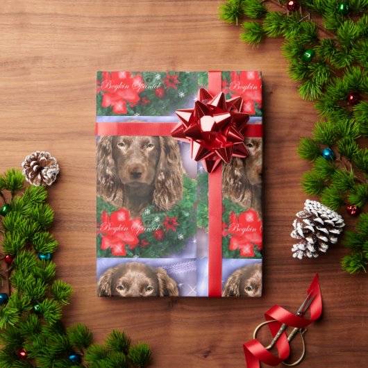 Papier Cadeau Boykin Spaniel Christmas Wreath (Cadeau de vacances)