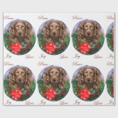 Papier Cadeau Boykin Spaniel Joyeux Noël (Plat)