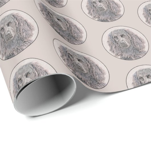 Papier Cadeau Boykin Spaniel Paining - Cute Original Dog Art (Coin rond)