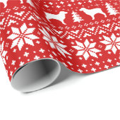 Papier Cadeau Boykin Spaniel Silhouettes Chiens Noël (Coin rond)