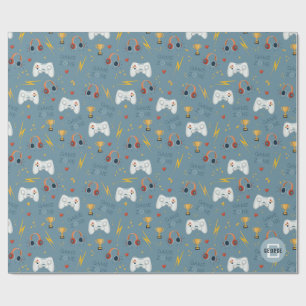 Papier Cadeau Boys Blue Video Jeu Enfants Cool Anniversaire