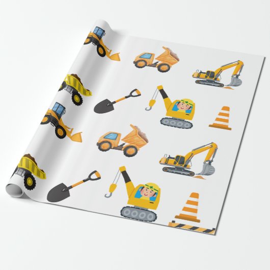 Papier Cadeau Boys Construction Birthday Party Theme (Déroulé)