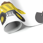 Papier Cadeau Boys Construction Birthday Party Theme (Coin rond)