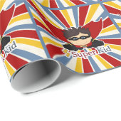 Papier Cadeau Boy's Super Kid Comic Book Theme (Coin rond)