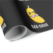 Papier Cadeau Bra-nana Funny Banana Bra Pun Dark BG (Coin rond)